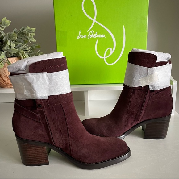 Sam Edelman Women’s Size 6M Simona Boots Bootie Pecan Suede Stacked Heel - Picture 13 of 13